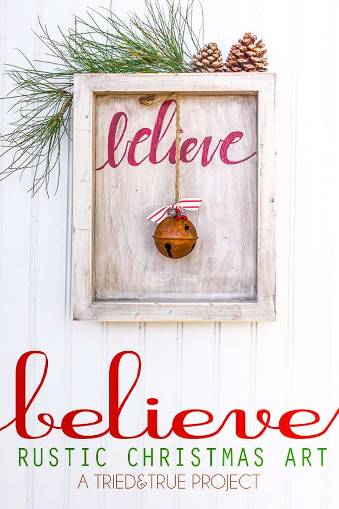 Believe Rustic Christmas Art