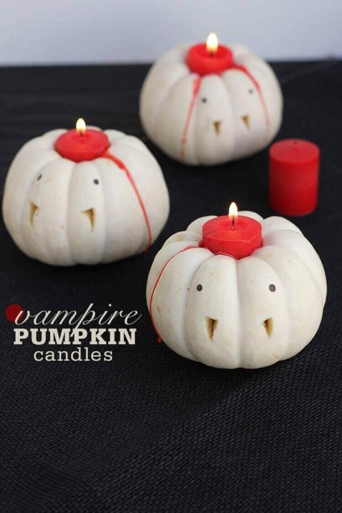 Creepy Vampire Pumpkin Candles