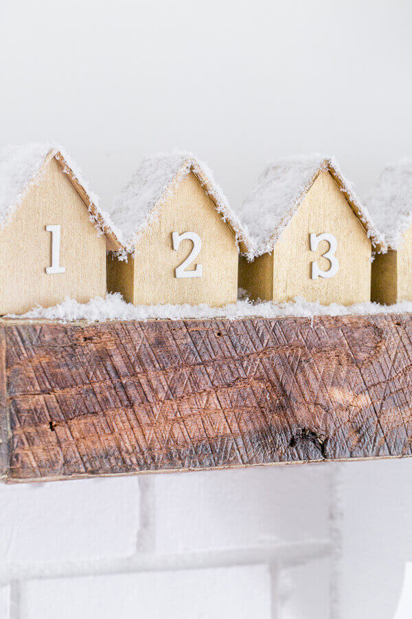 DIY Advent Calendar With Wooden Houses