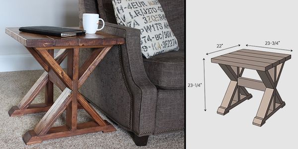 DIY Wooden X Side Table