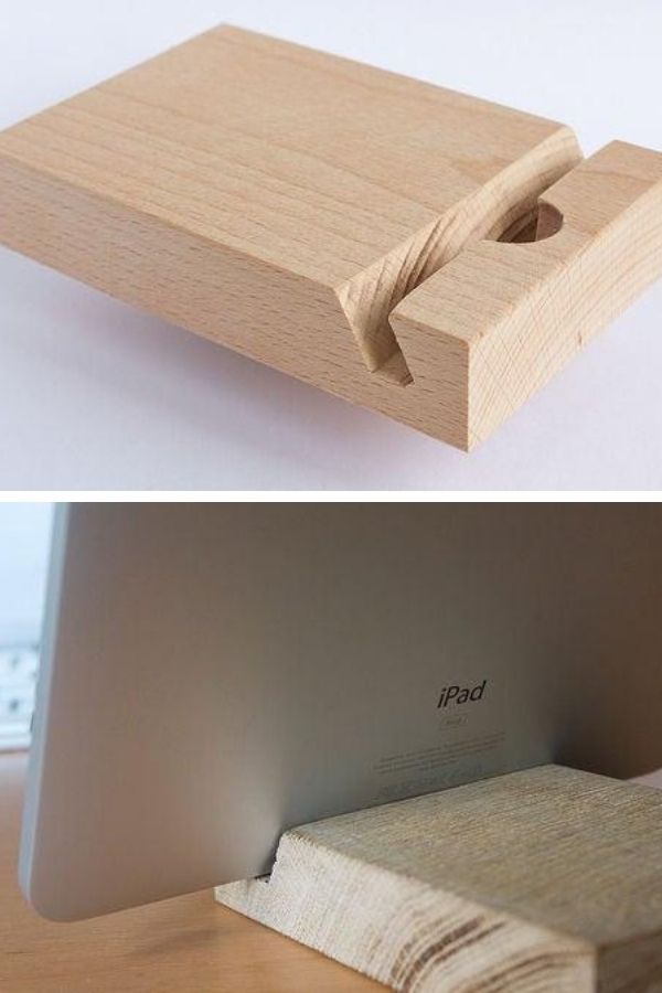 DIY Wooden iPad Dock