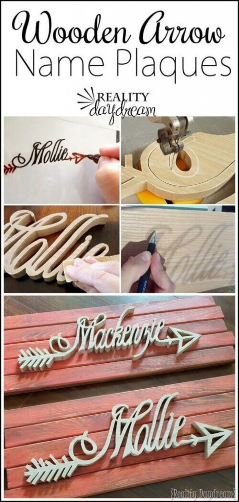 Personalized Wooden Arrow Name Plaques