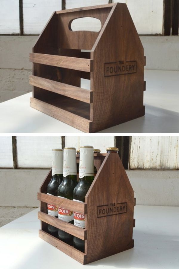 Walnut Beer Caddie