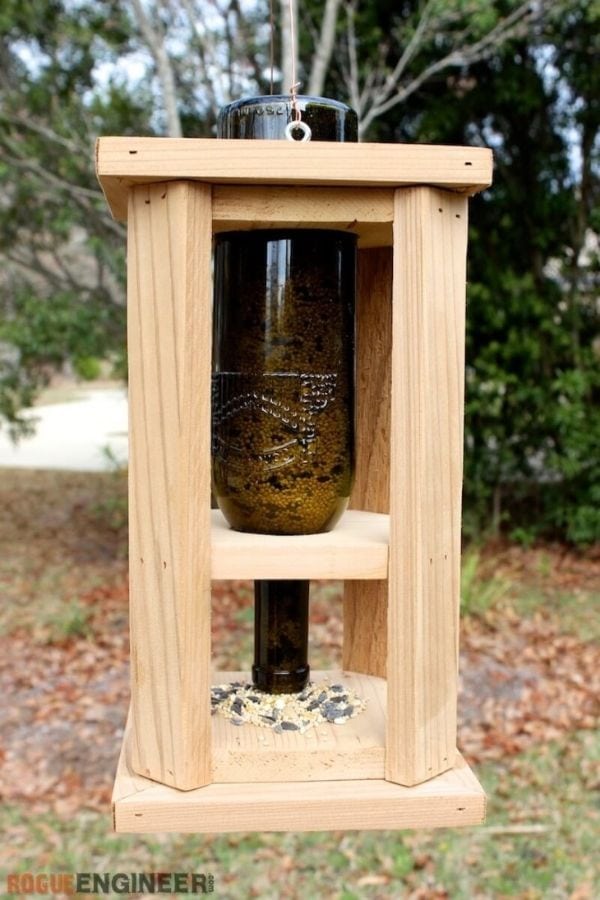 Wine Bottle Bird Feeder