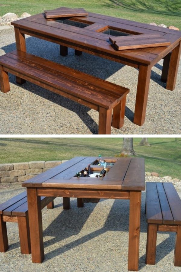 Patio Cooler Table