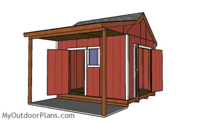 10x12 Shed With Side Porch