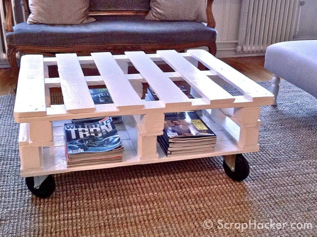 Double Pallets Portable Coffee Table