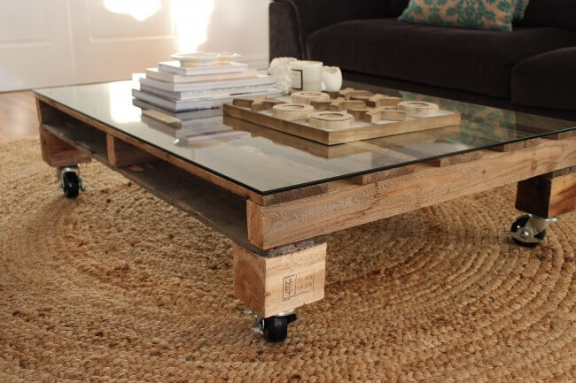 Glass & Pallet Coffee Table