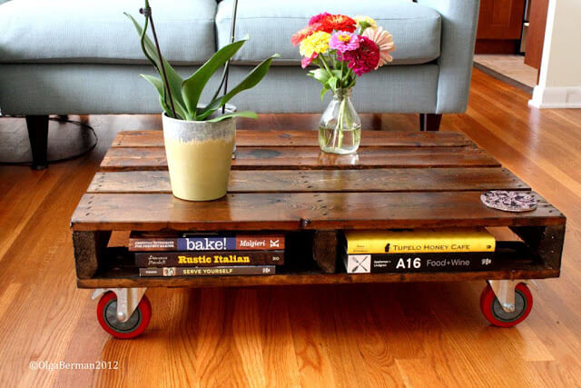 Movable Brow Pallet Coffee Table
