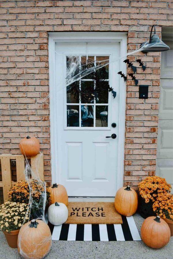 Halloween Door Mat And Front Porch