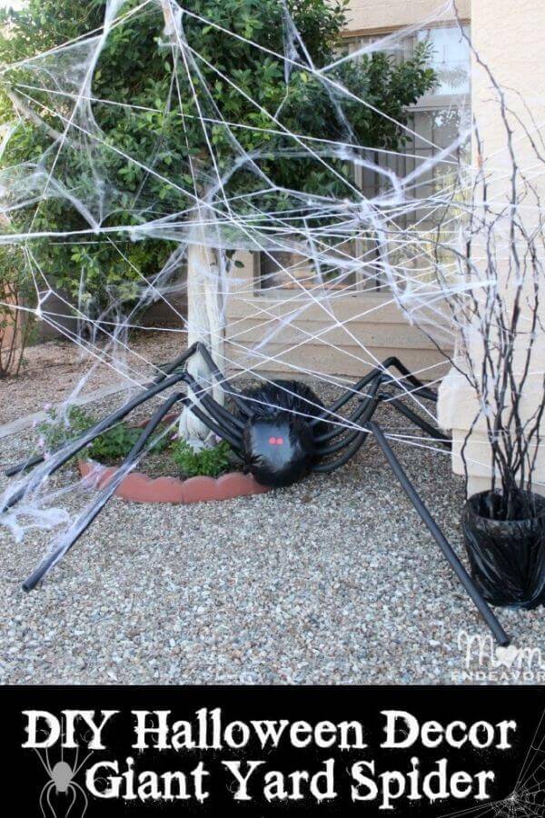 Halloween Yard Decor - Giant Spider In Spiderweb