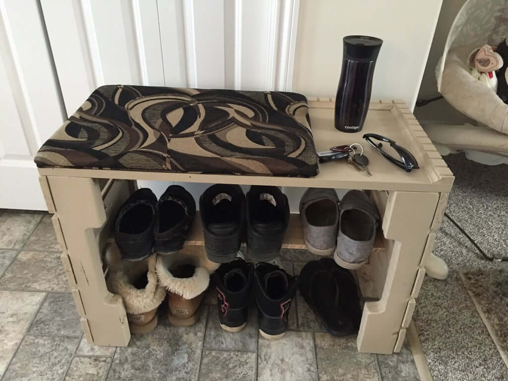 Pallet Bench With Shoe Shelf