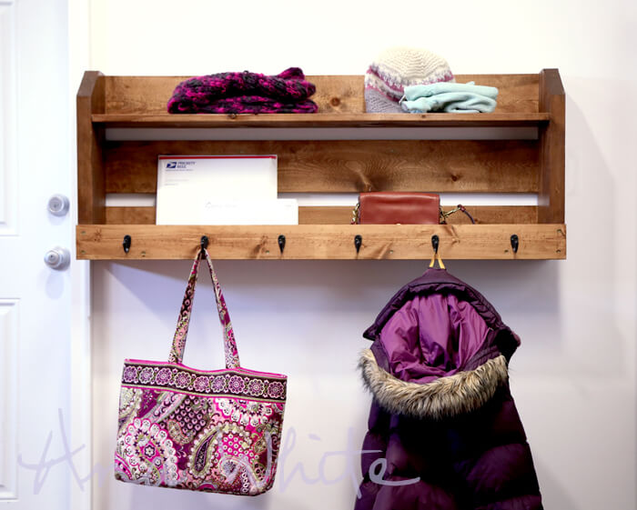 Small Pallet Coat Rack With Shelves