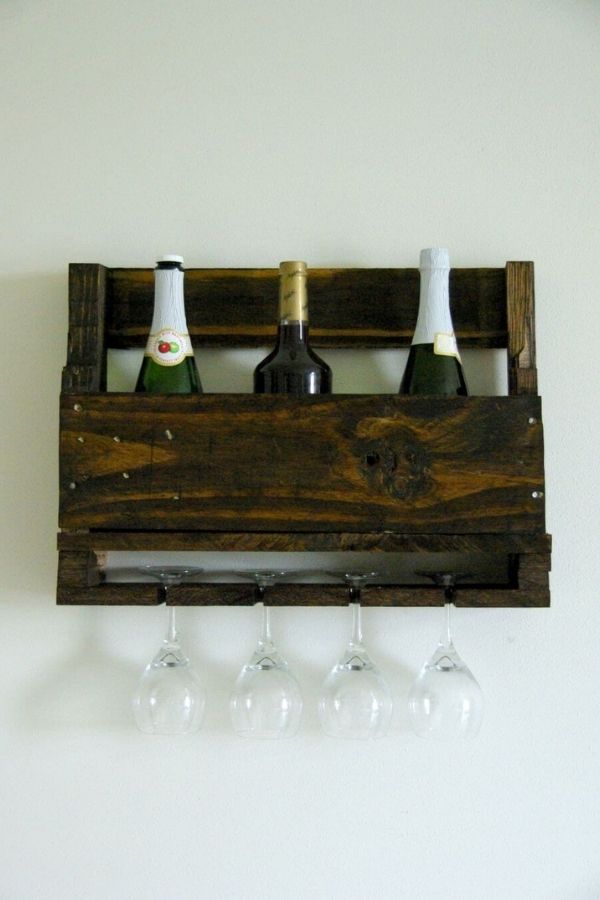 Wall-Mounted Pallet Wine Rack