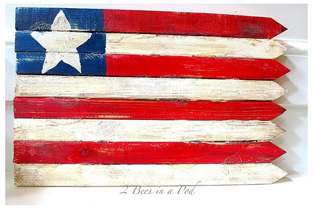 DIY 1-Star Wooden American Flag