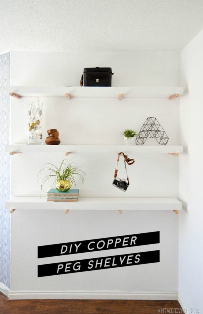 DIY Copper Peg Shelves