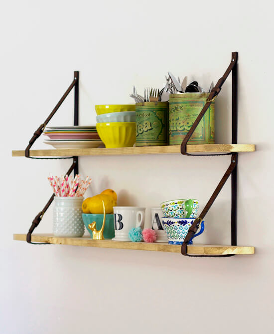 DIY Shelves With Belt Straps