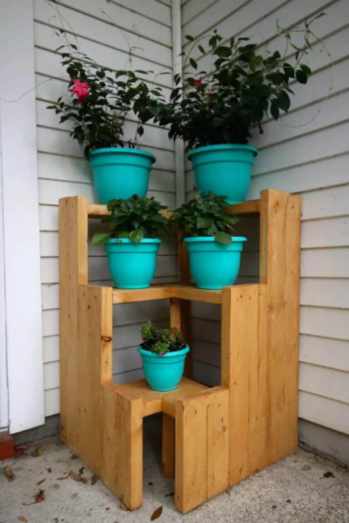 DIY Three-Tier Corner Plant Stand