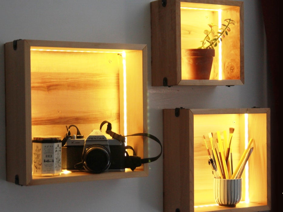 LED Wall Cube Shelves