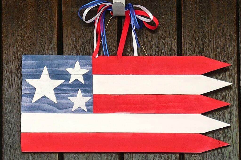 Miniature Wooden American Flag