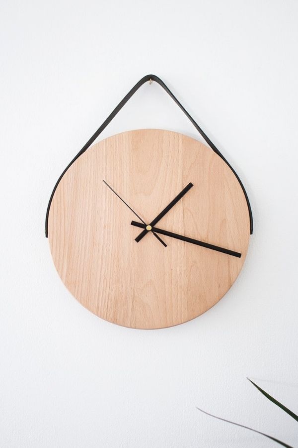 Minimalist Wall Clock With Leather Strap