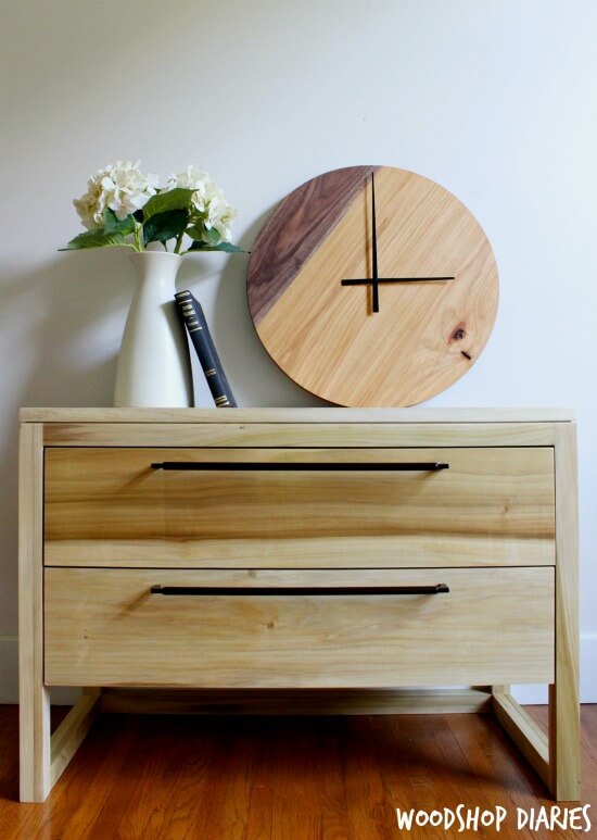 Modern Two Tones Wood Clock