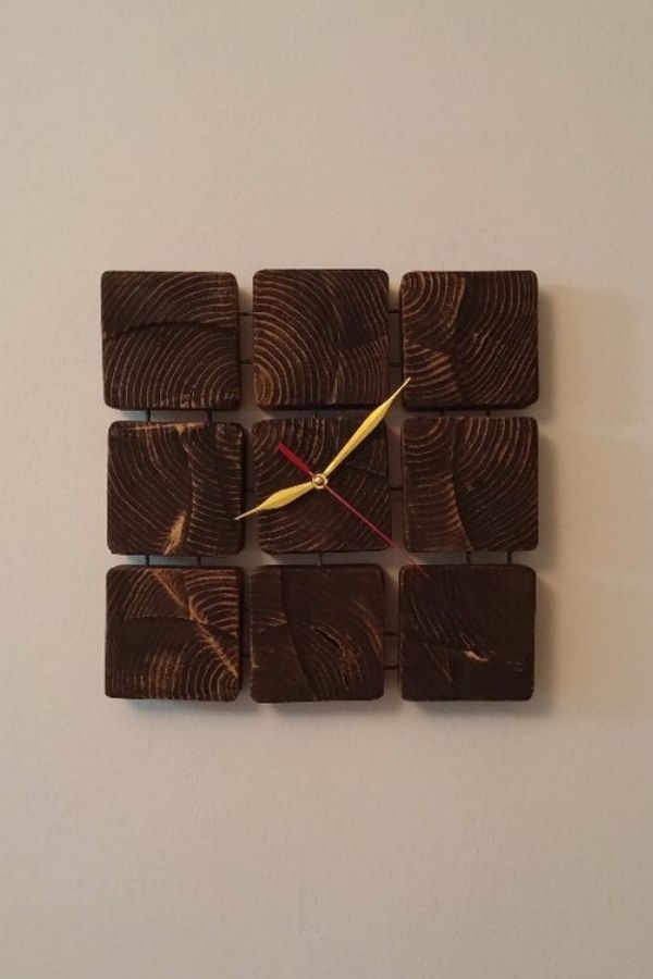 Multiple-Square Wooden Clock