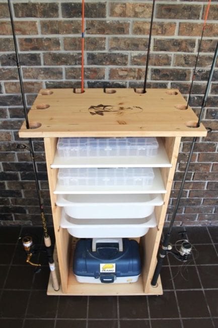 DIY Fishing Rod Holder With Storage