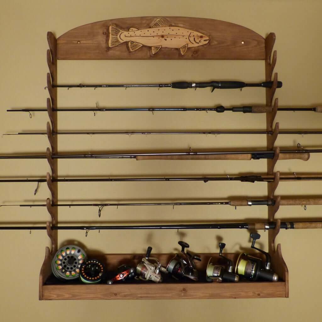 Wall-Mounted Fishing Rod Storage Rack