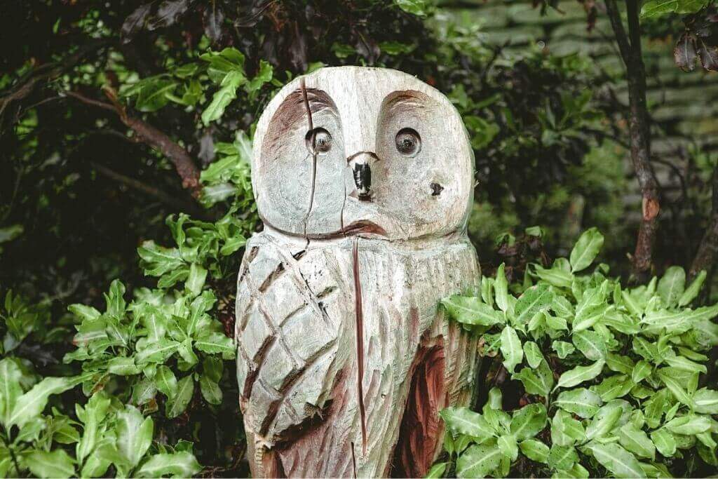 Wooden Owl Statue