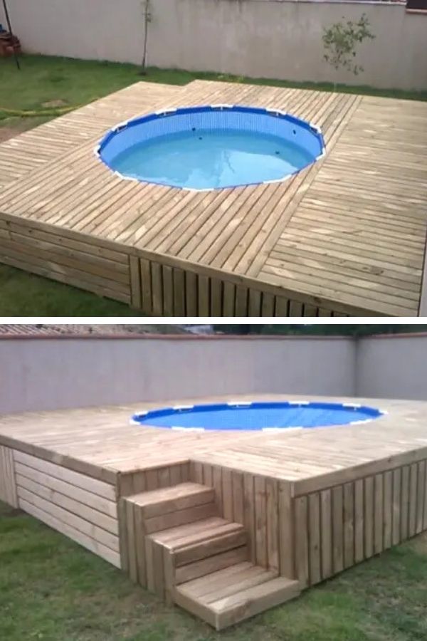 Pallet Outdoor Swimming Pool Deck