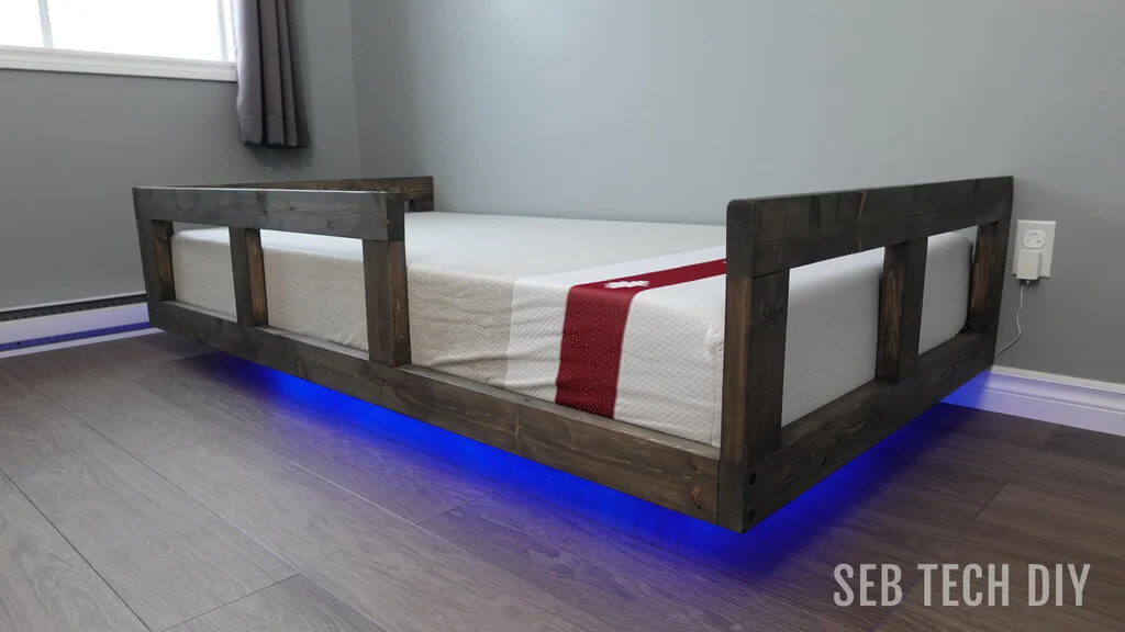 DIY Floating Bed Frame From 2x4