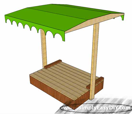 DIY Covered Sandbox With Shade Canopy
