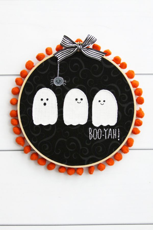 Cute Ghosties Embroidery Hoop Art
